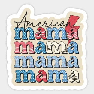 American mama retro mom and me Sticker